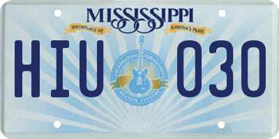 MS license plate HIU030