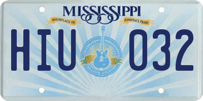 MS license plate HIU032