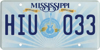 MS license plate HIU033
