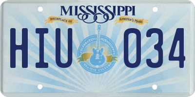 MS license plate HIU034