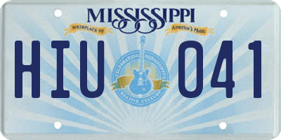 MS license plate HIU041