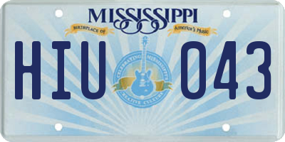 MS license plate HIU043