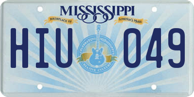 MS license plate HIU049