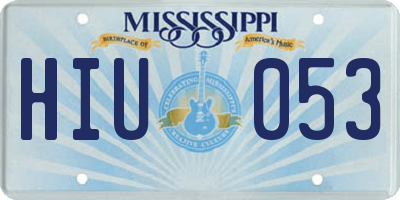 MS license plate HIU053