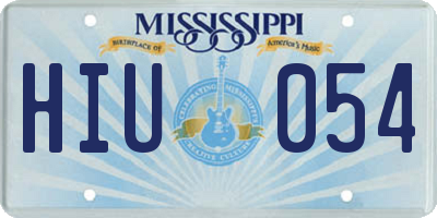 MS license plate HIU054