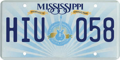 MS license plate HIU058