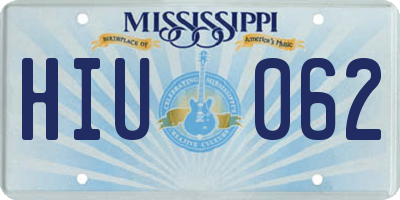MS license plate HIU062