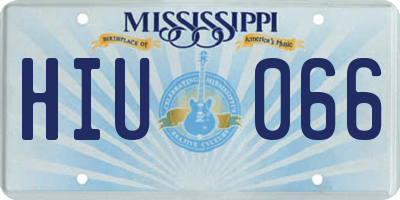 MS license plate HIU066