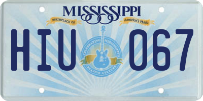 MS license plate HIU067