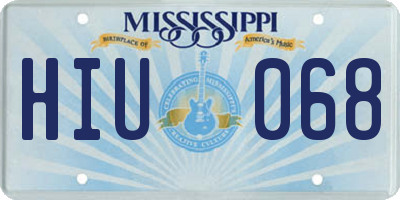 MS license plate HIU068