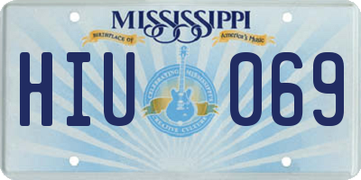 MS license plate HIU069