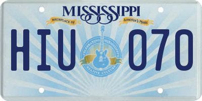 MS license plate HIU070