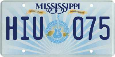 MS license plate HIU075