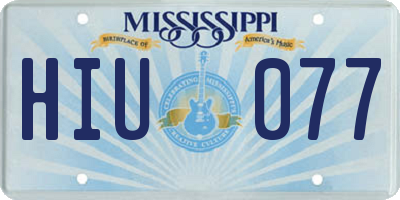 MS license plate HIU077