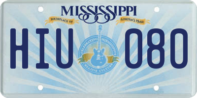 MS license plate HIU080