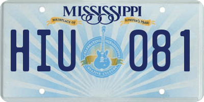 MS license plate HIU081