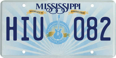 MS license plate HIU082