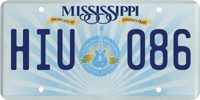 MS license plate HIU086