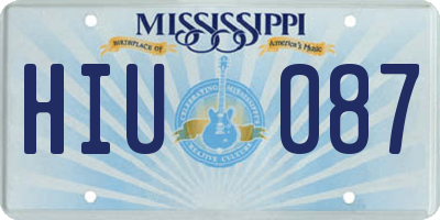 MS license plate HIU087
