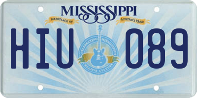 MS license plate HIU089