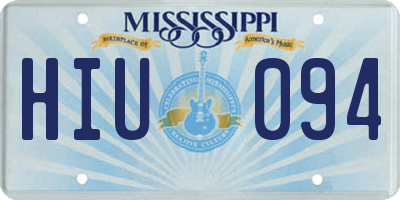 MS license plate HIU094