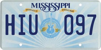 MS license plate HIU097