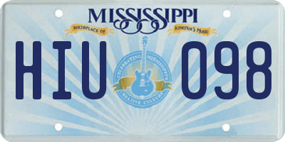 MS license plate HIU098