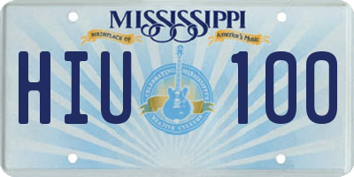 MS license plate HIU100