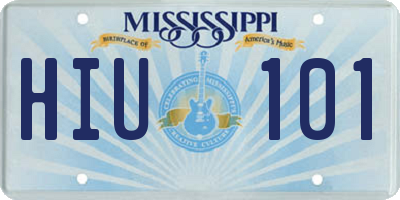 MS license plate HIU101