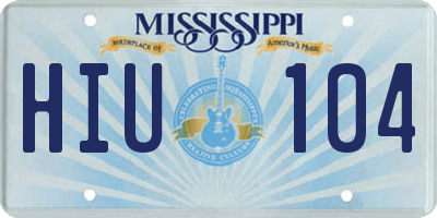 MS license plate HIU104