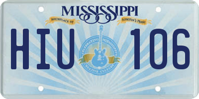 MS license plate HIU106