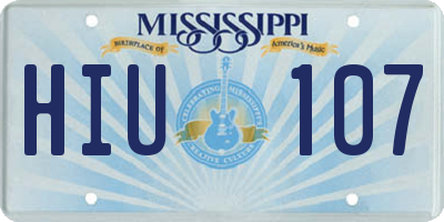 MS license plate HIU107