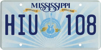 MS license plate HIU108