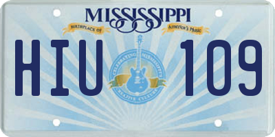 MS license plate HIU109