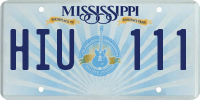 MS license plate HIU111