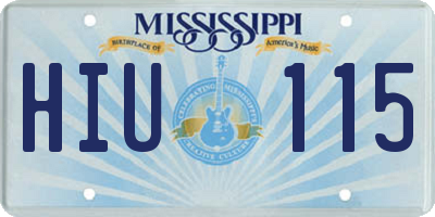 MS license plate HIU115