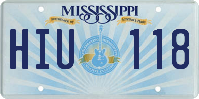 MS license plate HIU118
