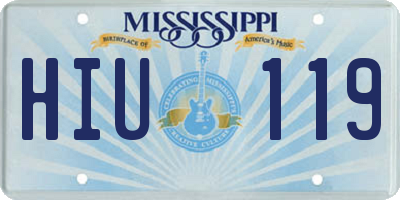 MS license plate HIU119