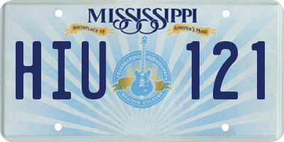 MS license plate HIU121