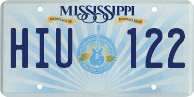 MS license plate HIU122
