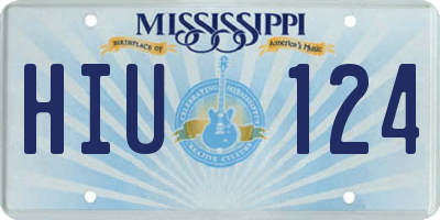 MS license plate HIU124