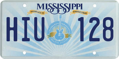 MS license plate HIU128