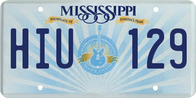 MS license plate HIU129
