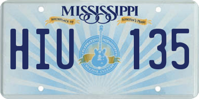 MS license plate HIU135