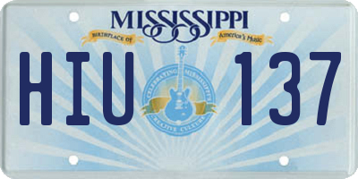 MS license plate HIU137