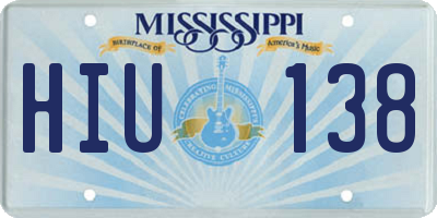 MS license plate HIU138