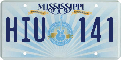 MS license plate HIU141