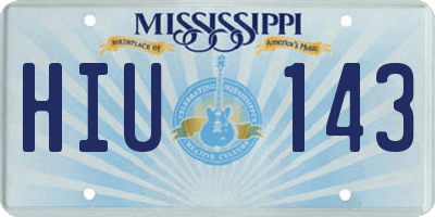 MS license plate HIU143