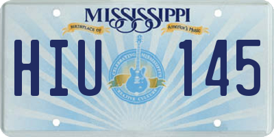 MS license plate HIU145