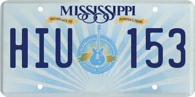 MS license plate HIU153